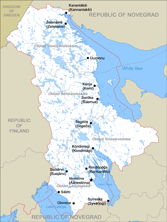 Map of Karelia